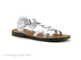 Achat chaussures Bellamy Enfant Nu-pieds, vente Bellamy ANITA - Blanc Iguana plata - Sandale Fille