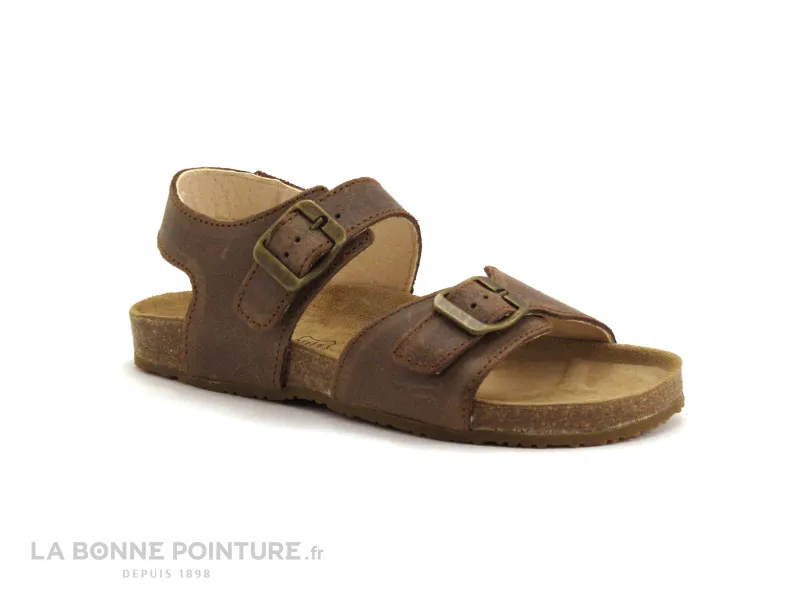 Achat chaussures Bopy Enfant Nu-pieds, vente Bopy EDOUARDO Marron - Sandale reglable GARCON
