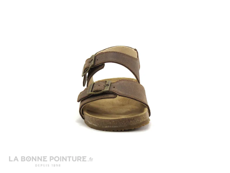 Achat chaussures Bopy Enfant Nu-pieds, vente Bopy EDOUARDO Marron - Sandale reglable GARCON