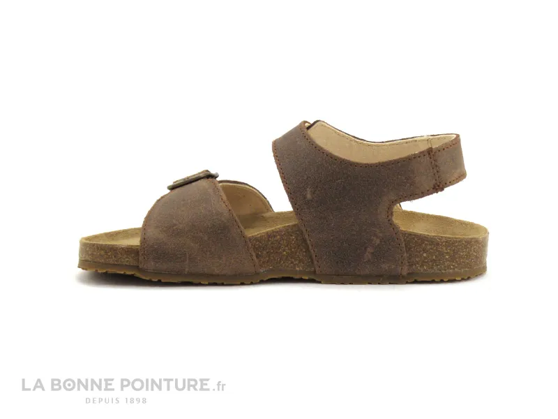 Achat chaussures Bopy Enfant Nu-pieds, vente Bopy EDOUARDO Marron - Sandale reglable GARCON