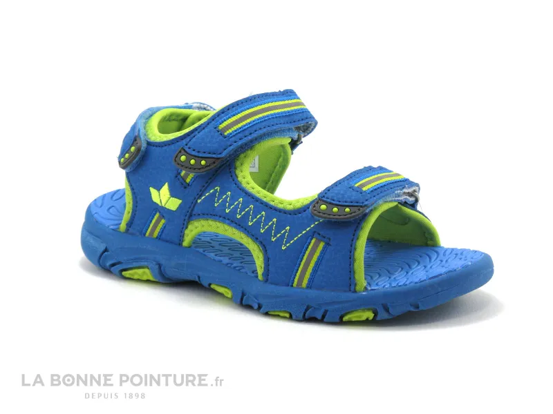 Achat chaussures LICO Enfant Nu-pieds, vente LICO 470101 Crispy V - Bleu Lemon - Sandale sport GARCON