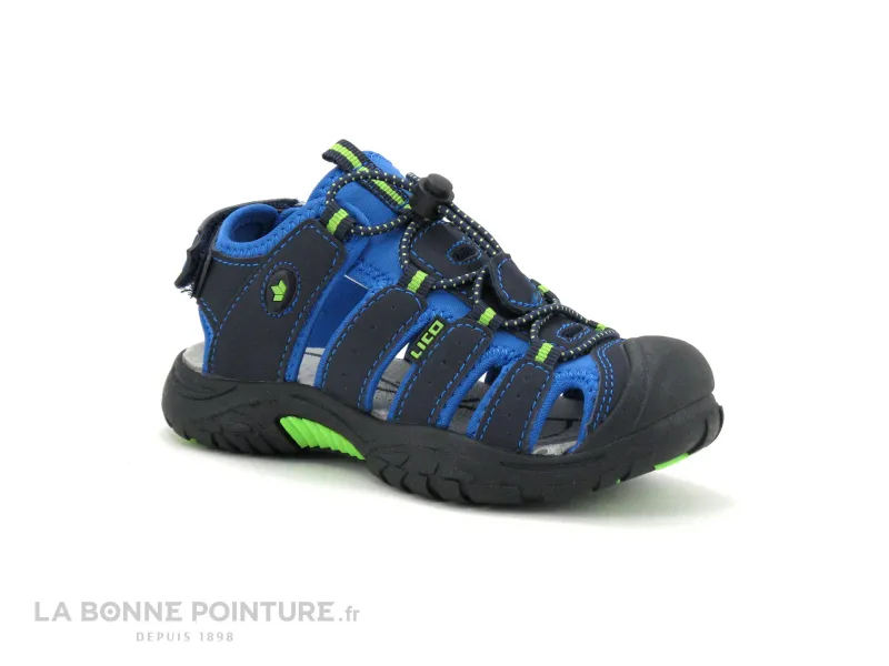 Achat chaussures LICO Enfant Nu-pieds, vente LICO Nimbo 470111 Bleu marine - Bleu ciel - Sandale sport