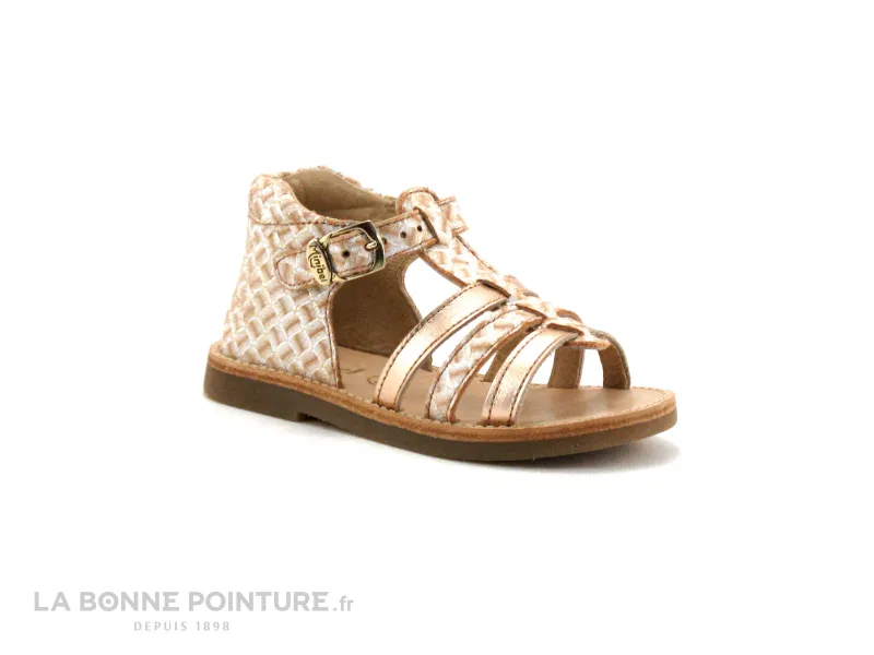 Achat chaussures Minibel Bébé Sandale, vente Minibel SEGLAET corail metal peche - 1M2452-2 - Nu pieds