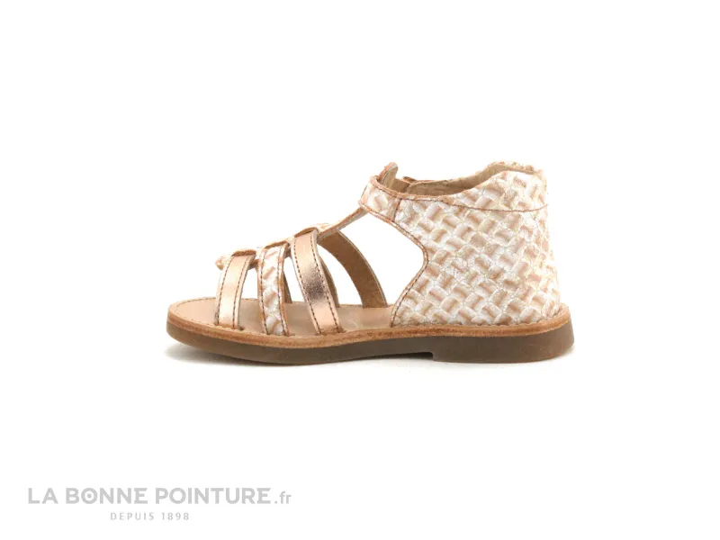 Achat chaussures Minibel Bébé Sandale, vente Minibel SEGLAET corail metal peche - 1M2452-2 - Nu pieds