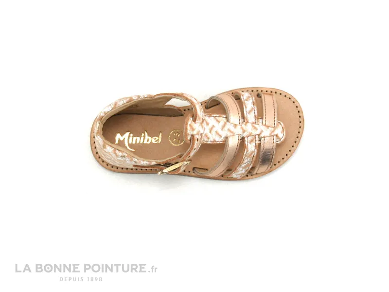 Achat chaussures Minibel Bébé Sandale, vente Minibel SEGLAET corail metal peche - 1M2452-2 - Nu pieds