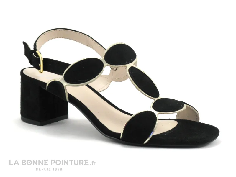Achat chaussures We Do Femme Sandale et Nu-pieds, vente We Do 44603 Velours noir Platine - Nu-pieds talon haut