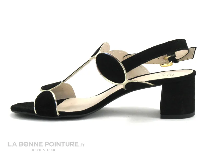 Achat chaussures We Do Femme Sandale et Nu-pieds, vente We Do 44603 Velours noir Platine - Nu-pieds talon haut