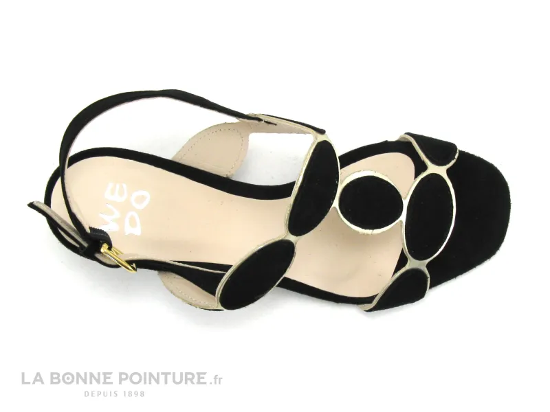 Achat chaussures We Do Femme Sandale et Nu-pieds, vente We Do 44603 Velours noir Platine - Nu-pieds talon haut
