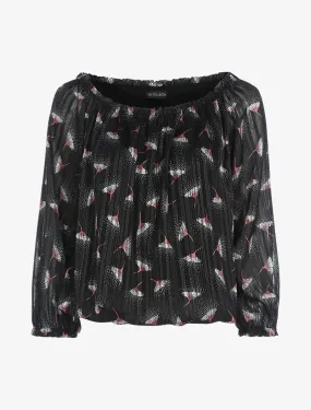 Blouse à imprimé pissenlits - noir