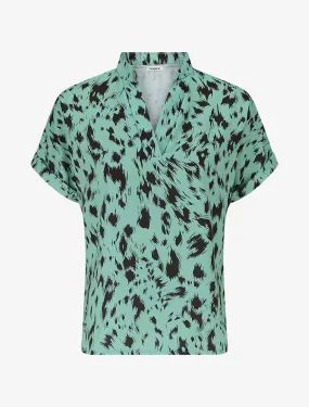 Blouse imprimé abstrait à manches courtes