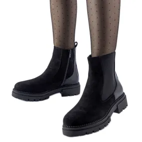 Bottines noires à semelle massive Hodges le noir