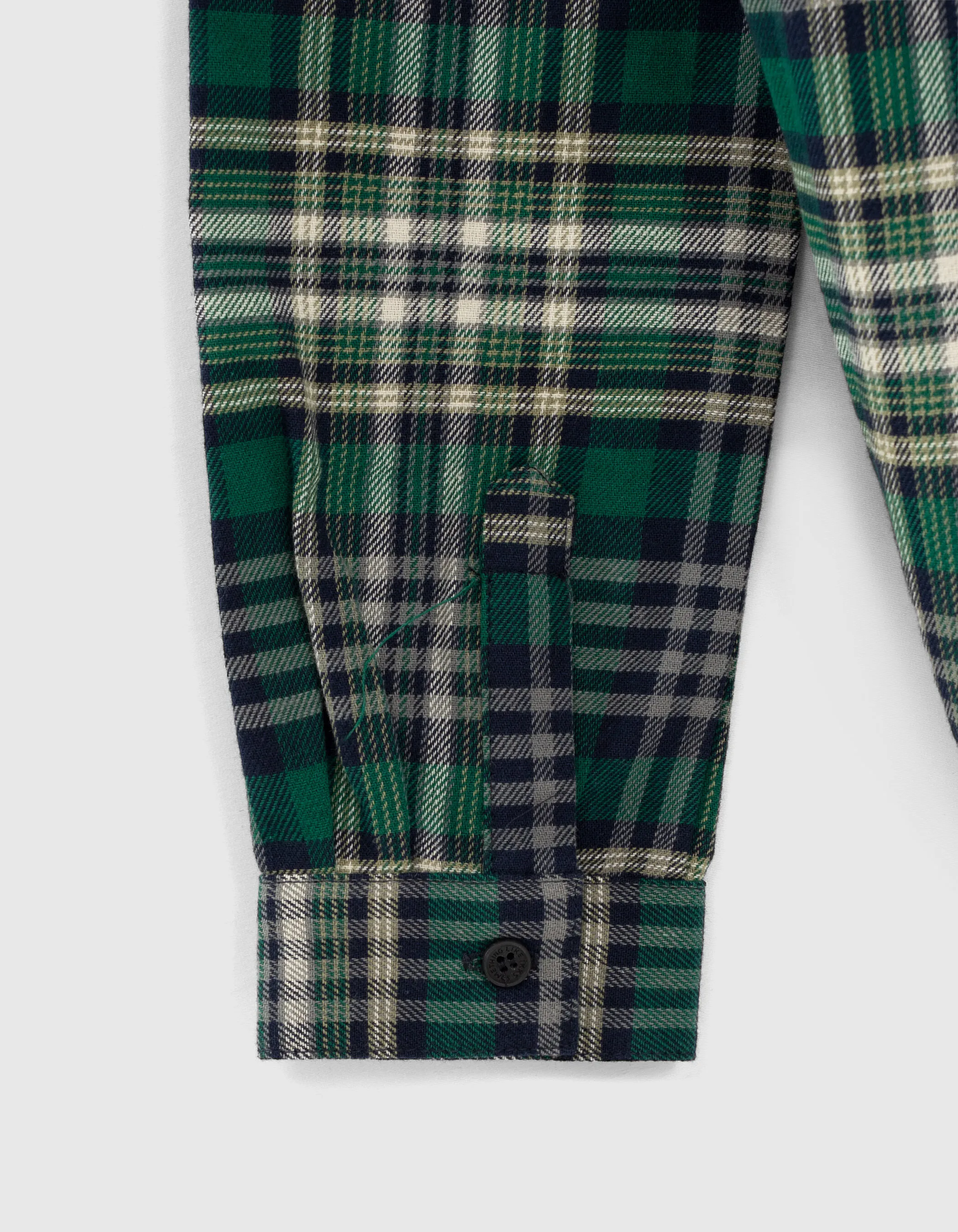 Chemise vert anglais et navy à carreaux et capuche garçon 