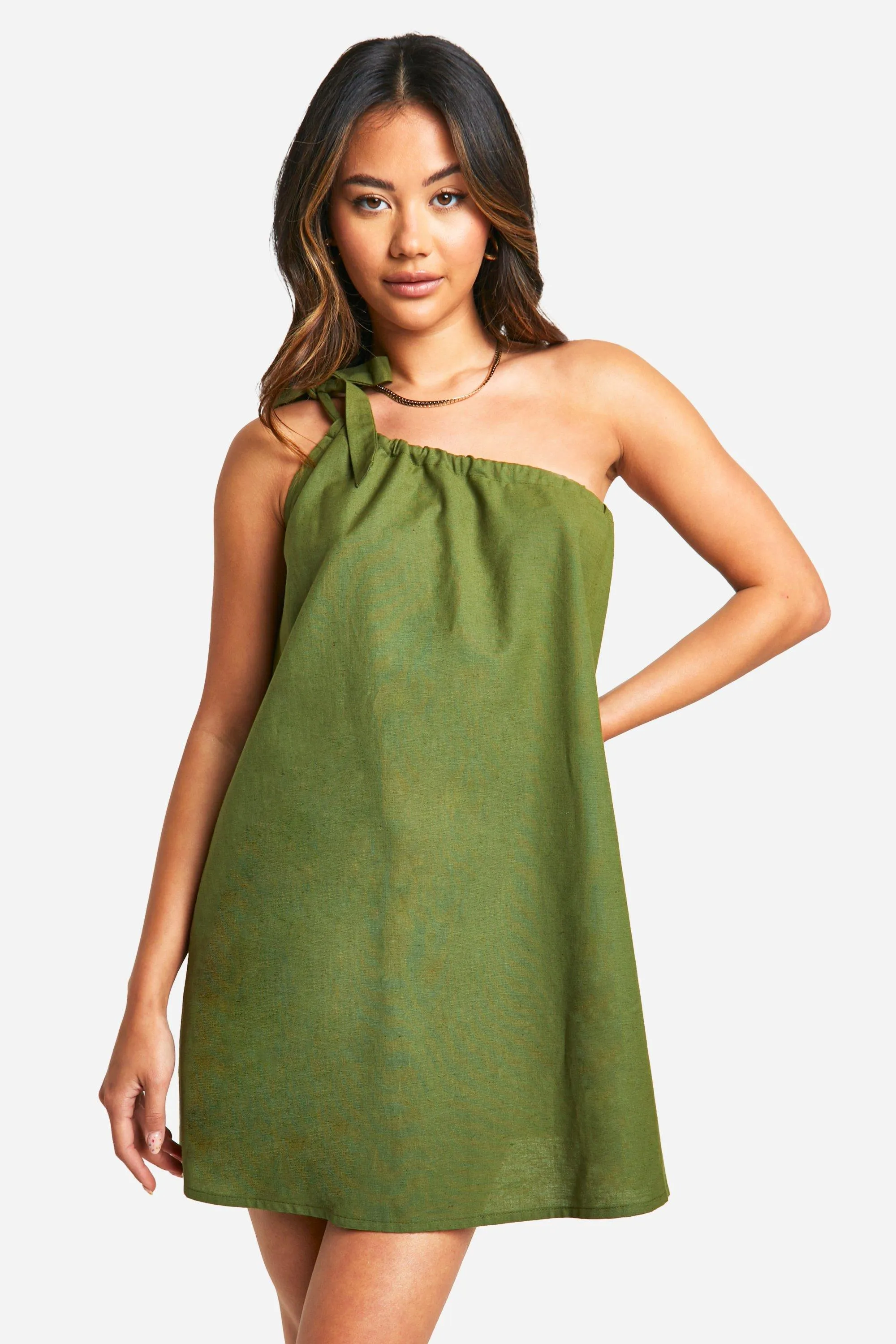Robe courte nouée en coton
