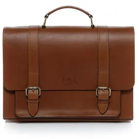 Serviette ordinateur cuir châtain clair BRISTOL Sac bandoulière