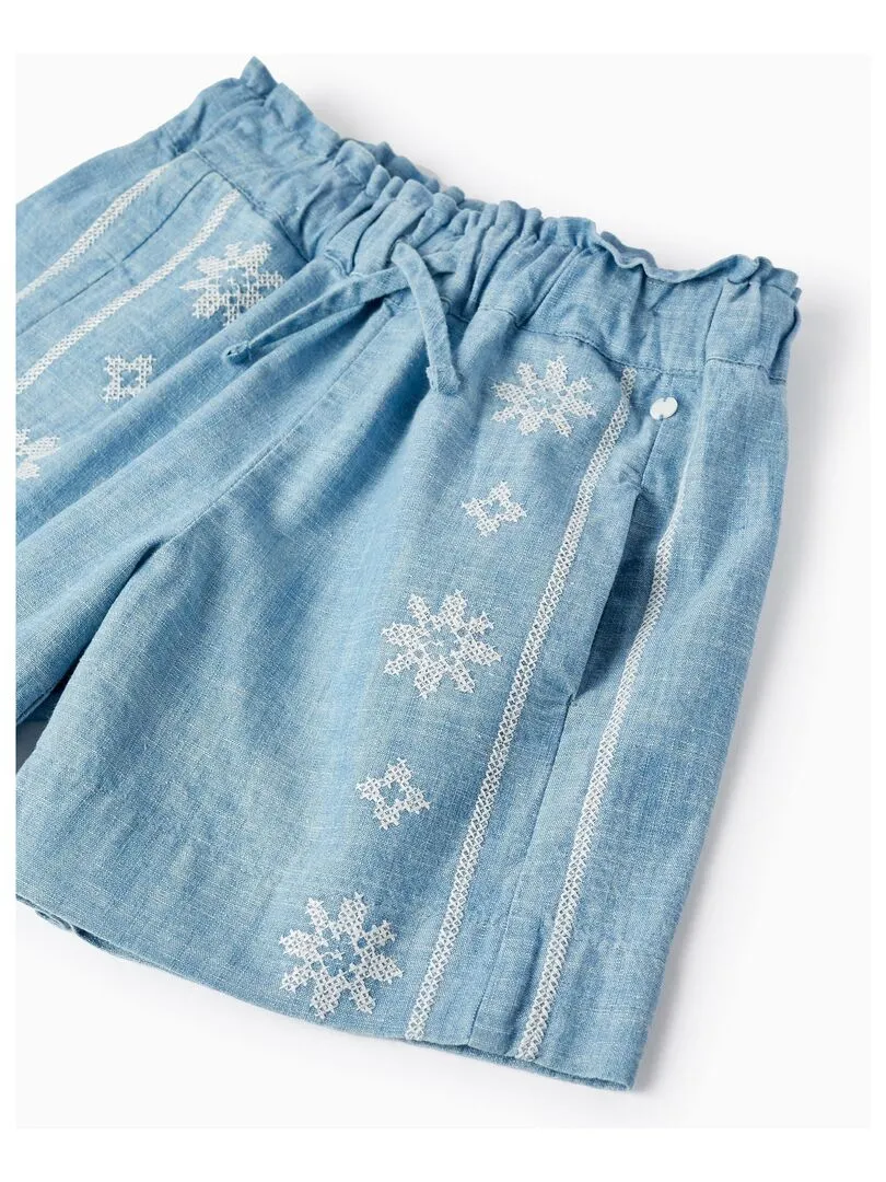 Shorts en jean en coton pour fille  ATLANTIC COMPANY - Bleu