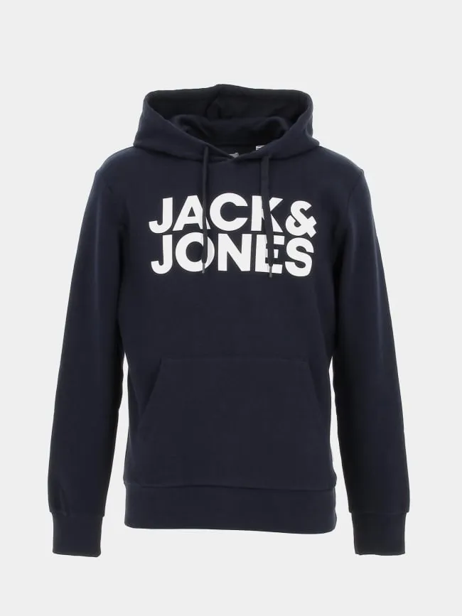 Sweat à capuche corporate bleu marine homme - Jack & Jones | wimod