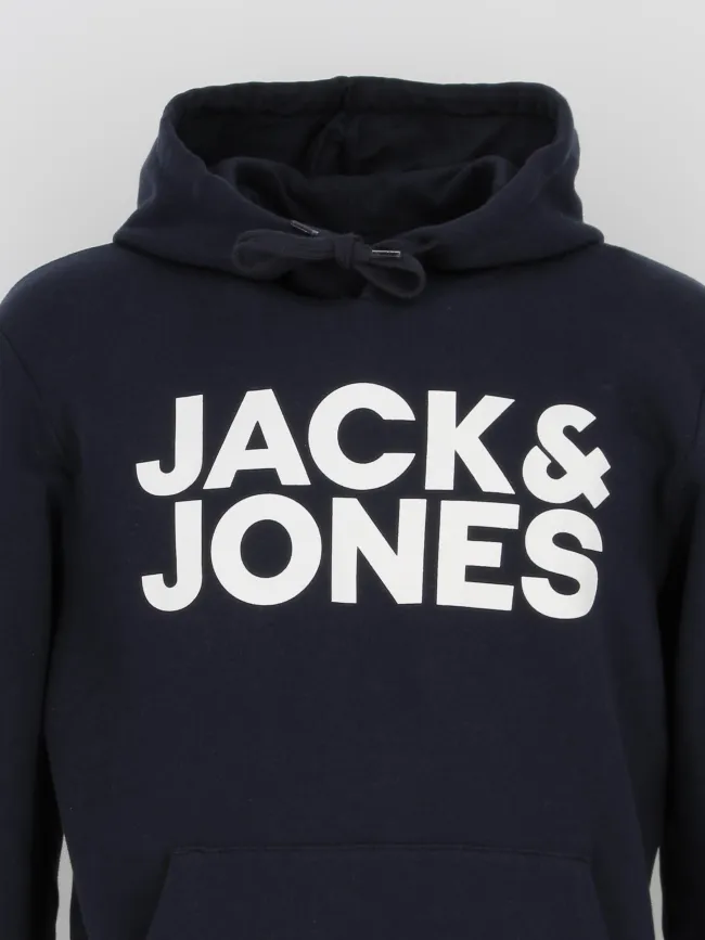 Sweat à capuche corporate bleu marine homme - Jack & Jones | wimod