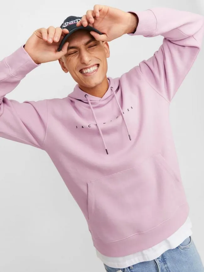 Sweat à capuche star rose homme - Jack & Jones | wimod