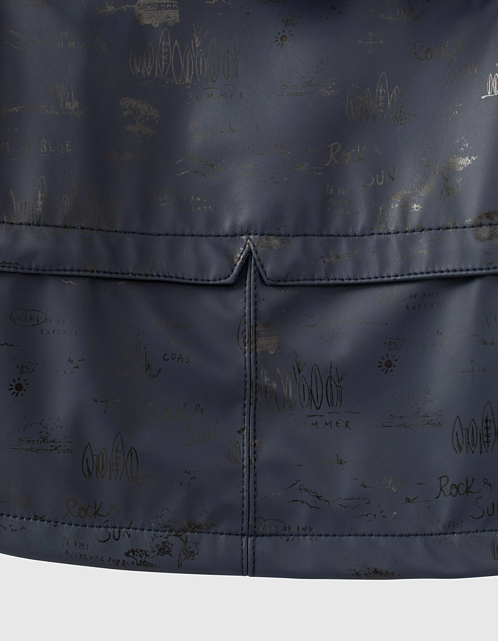 Trench navy esprit ciré recyclé à capuche bébé fille 